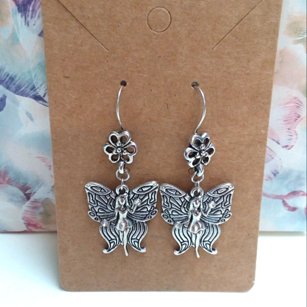 Fairy Earrings with Crystal Accents - Picture 1 of 4